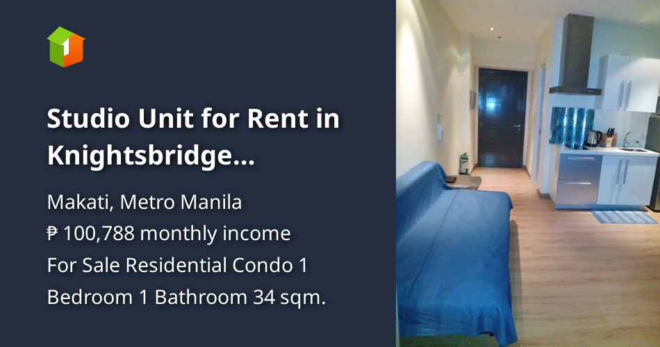 Studio Unit for Rent in Knightsbridge Residences Makati [Condo 🏙️