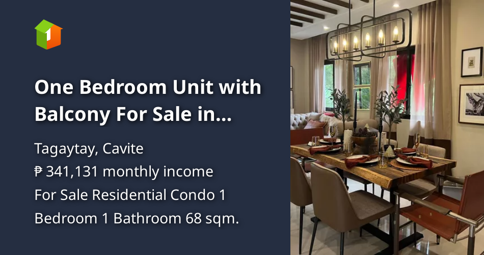 One Bedroom Unit with Balcony For Sale in Crosswinds Tagaytay [Condo 🏙️