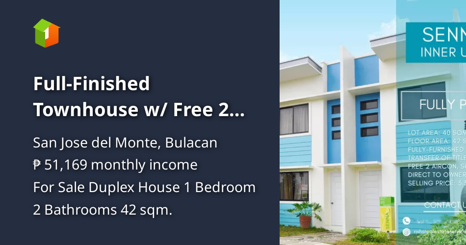 FullFinished Townhouse w/ Free 2 Aircons, Sofa Set and Bed in NuVista