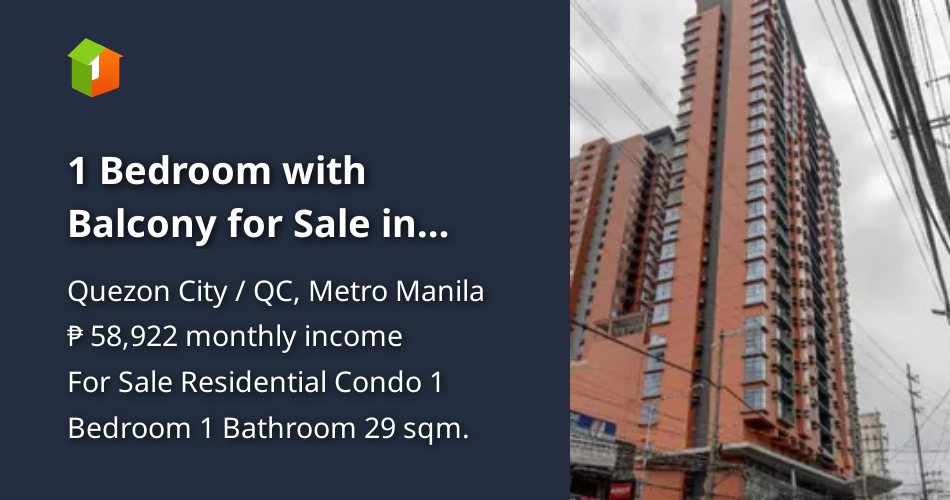 1 Bedroom with Balcony for Sale in Portovita Cubao Quezon City [Condo 🏙