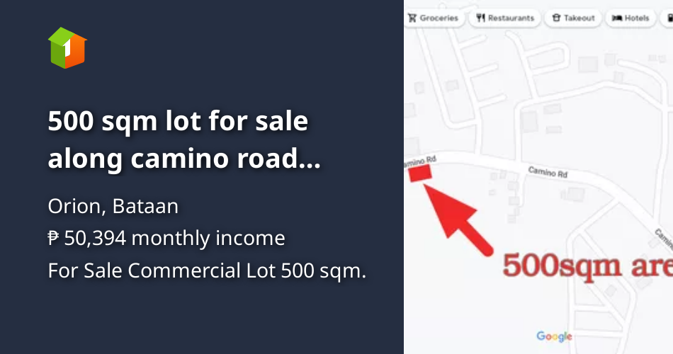 500 sqm lot for sale along camino road sto.domingo orion bataan [Lot 🚜