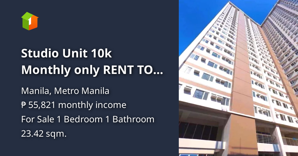 Studio Unit 10k Monthly only RENT TO OWN Brand New in Sta. Mesa Manila