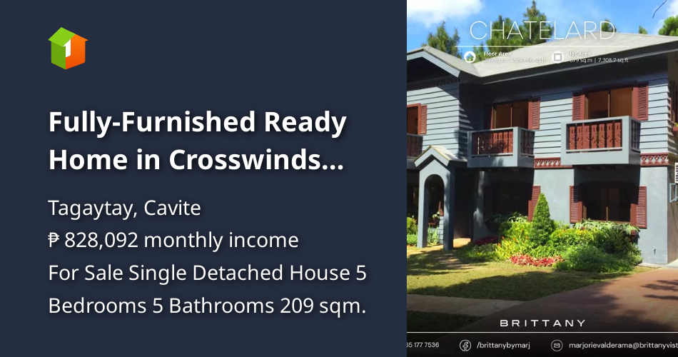 FullyFurnished Ready Home in Crosswinds Tagaytay [House and Lot 🏘️