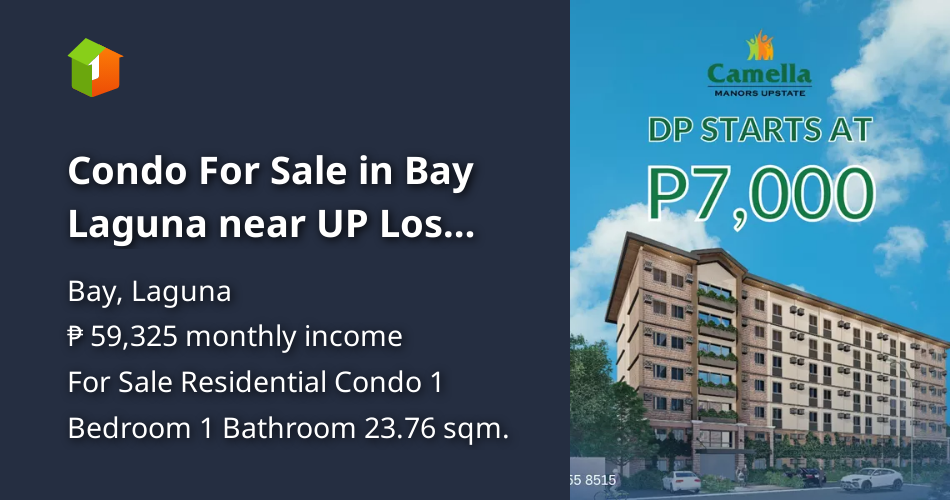 Condo For Sale in Bay Laguna near UP Los Banos [Condo 🏙️] (November