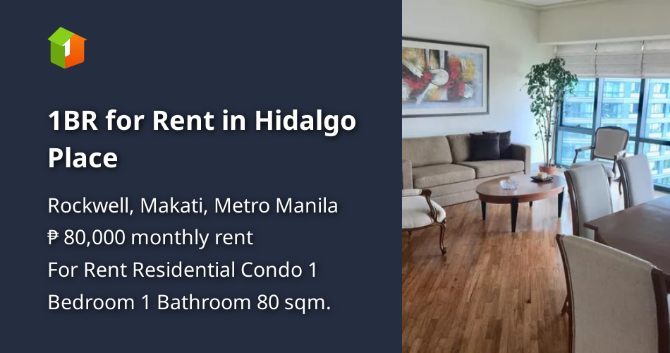 1BR for Rent in Hidalgo Place [Condo 🏙️] (January 2023) in Rockwell