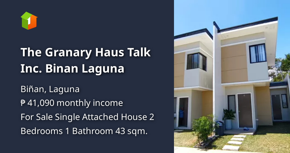 The Granary Haus Talk Inc. Binan Laguna [House and Lot 🏘️] (April 2024) in Biñan, Laguna for sale