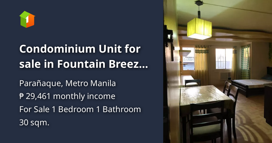 Condominium Unit for sale in Fountain Breeze Parañaque City [Condo 🏙️