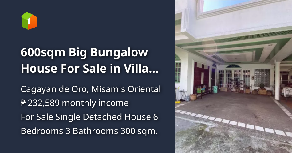 600sqm Big Bungalow House For Sale in Villa Ernesto, Gusa, CDO [Houses