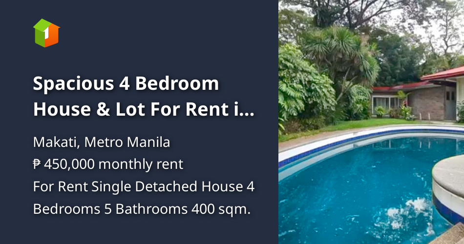 Spacious 4 Bedroom House & Lot For Rent in South Forbes Park, Makati