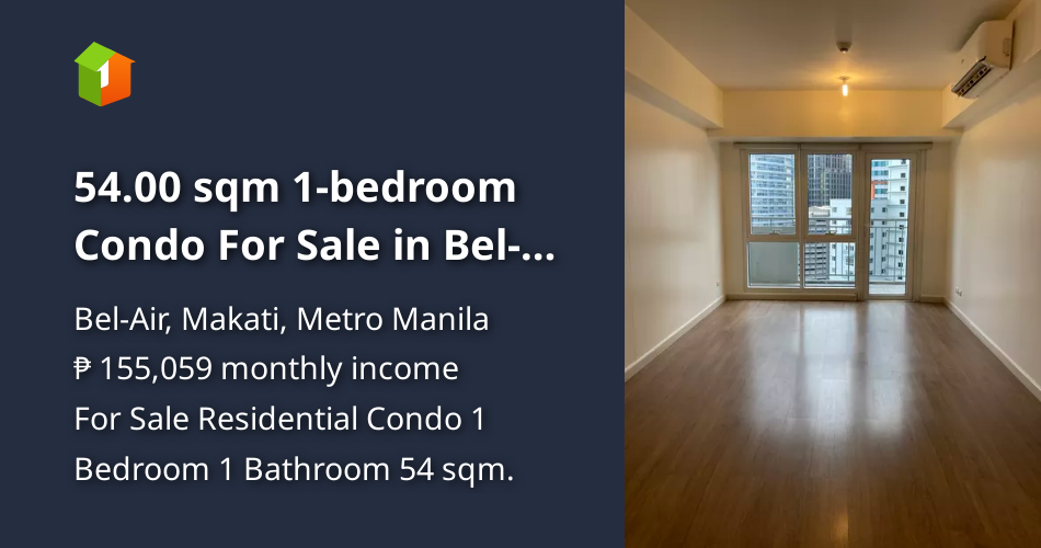 54.00 sqm 1bedroom Condo For Sale in BelAir Makati Metro Manila