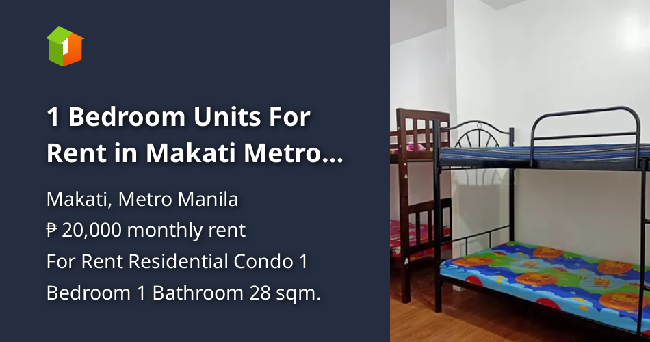 1 Bedroom Units For Rent in Makati Metro Manila [Condo 🏙️] (March 2022