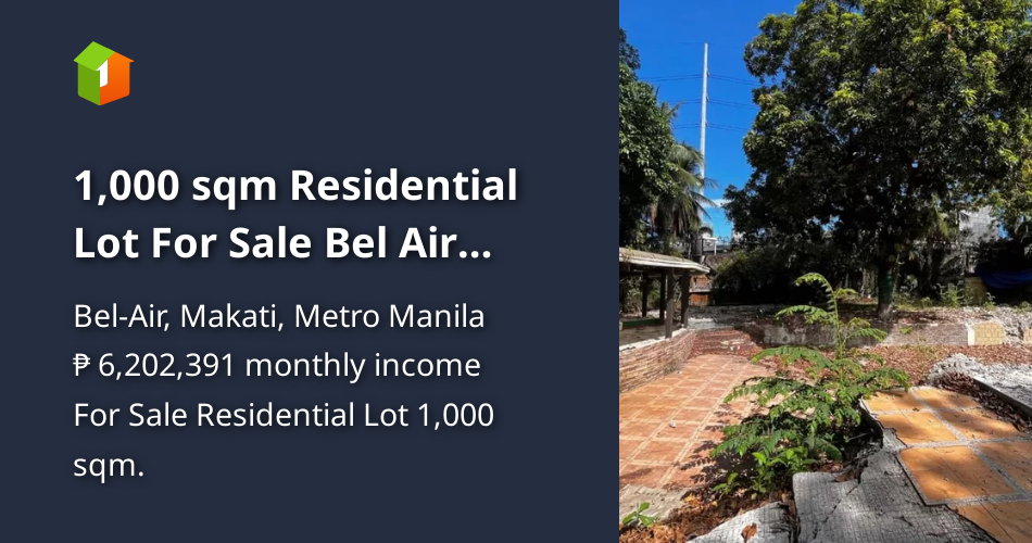 1,000 sqm Residential Lot For Sale Bel Air Village Makati City [Lot 🚜