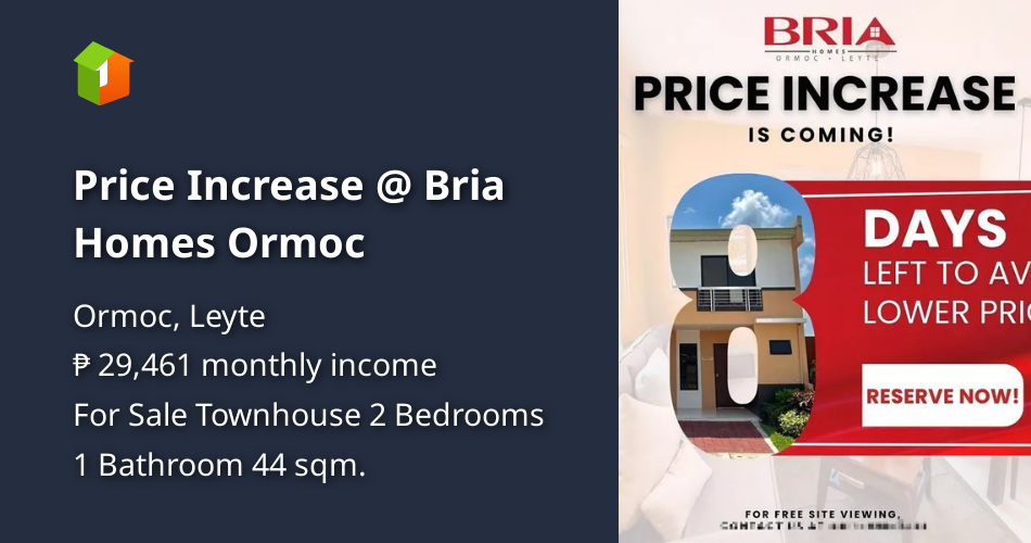 Price Increase Bria Homes Ormoc [House and Lot 🏘️] (May 2023) in