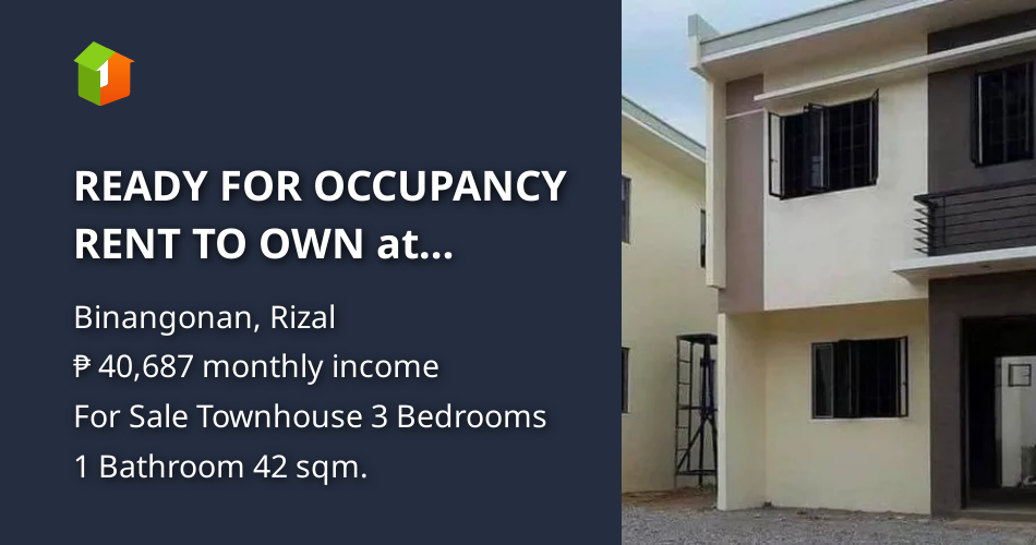 READY FOR OCCUPANCY RENT TO OWN at Binangonan Rizal [House and Lot 🏘️