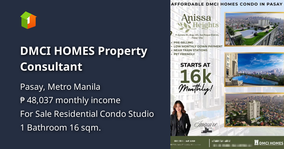 DMCI HOMES Property Consultant [Condos 🏙️] (September 2025) in Pasay ...