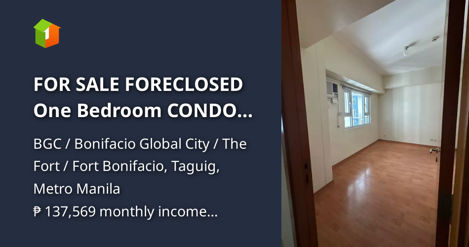 FOR SALE FORECLOSED One Bedroom CONDO The Trion Towers BGC Taguig