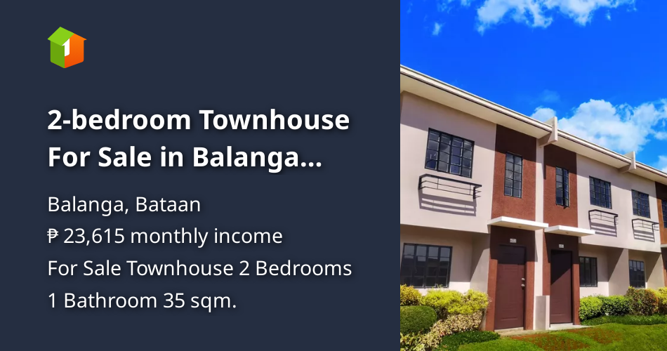 2bedroom Townhouse For Sale in Balanga Bataan (RFO) [House and Lot 🏘️