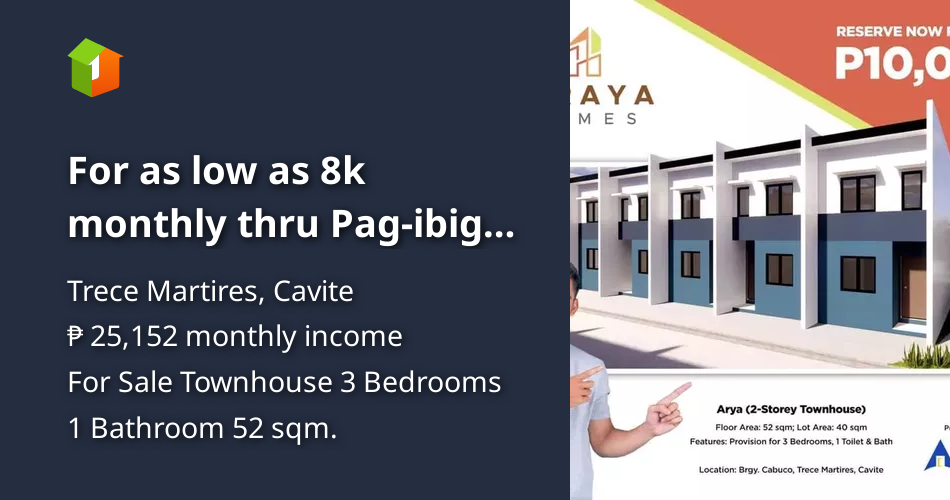 For As Low As 8k Monthly Thru Pag Ibig Located At Brgy Cabuco Houses