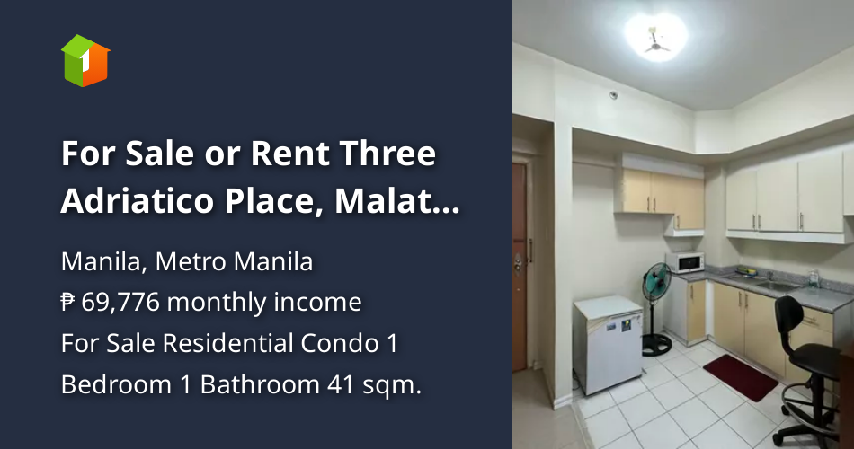 For Sale or Rent Three Adriatico Place, Malate near UP Manila, Studio ...