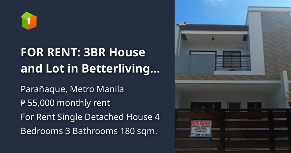 FOR RENT 3BR House and Lot in Betterliving, Paranaque [House and Lot 🏘