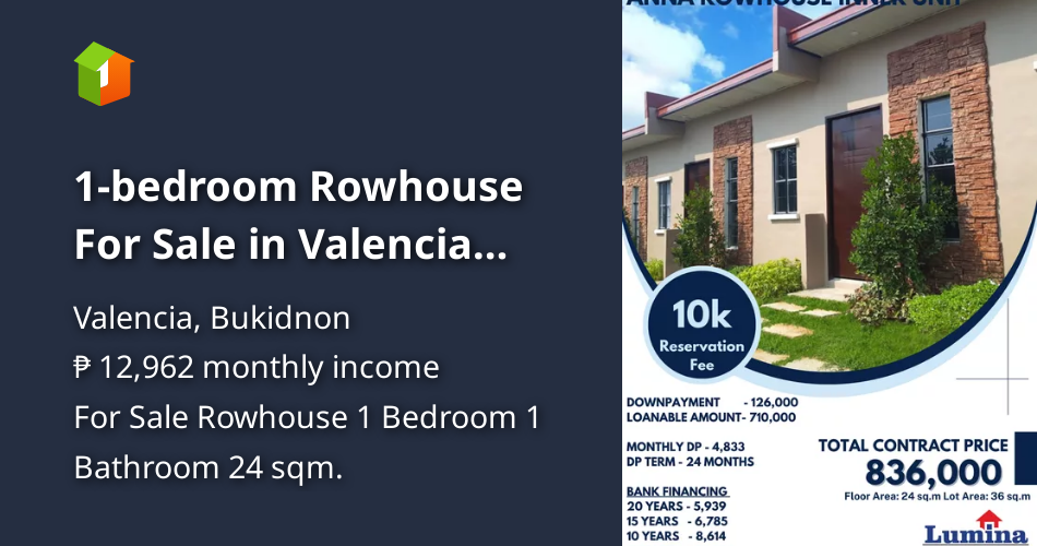 1bedroom Rowhouse For Sale in Valencia Bukidnon [House and Lot 🏘️