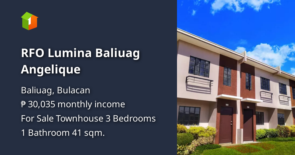 RFO Lumina Baliuag Angelique [House and Lot 🏘️] (December 2022) in Baliuag, Bulacan for sale