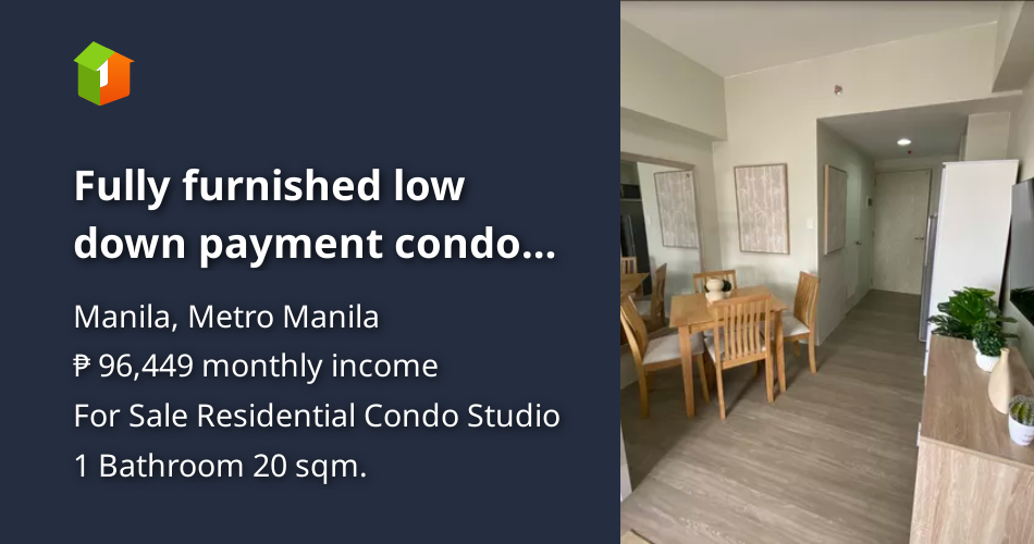 Fully furnished low down payment condo along taft near PGH and Rob Mnl