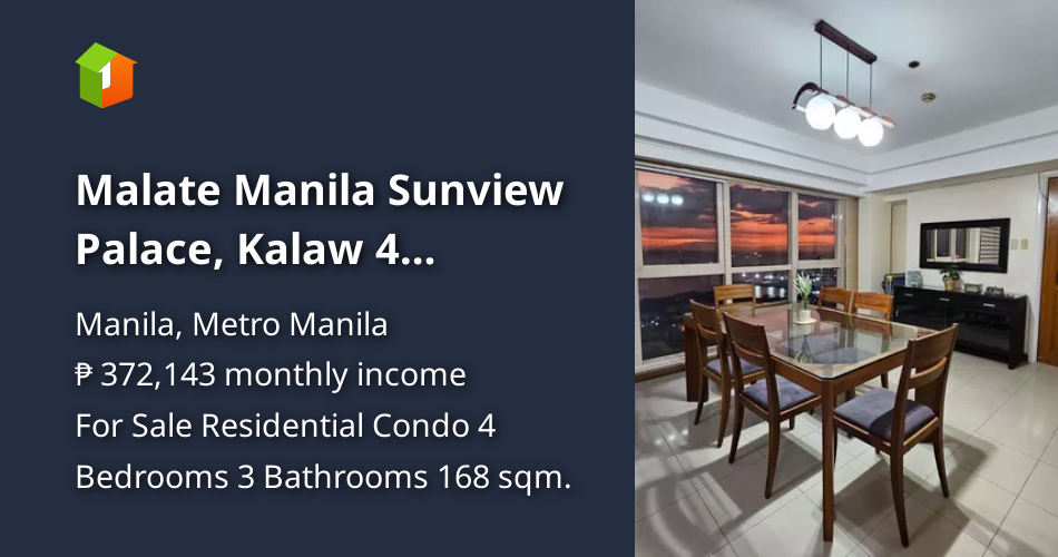 Malate Manila Sunview Palace, Kalaw 4 bedrooms for sale [Condo 🏙️