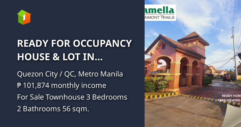 READY FOR OCCUPANCY HOUSE & LOT IN QUEZON CITY [House and Lot 🏘️] (July