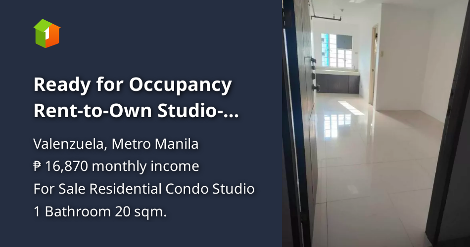 Ready for Occupancy RenttoOwn Studiotype Residential Condo for Sale