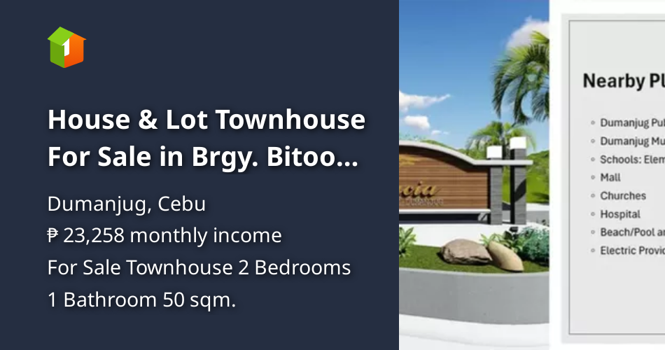House & Lot Townhouse For Sale in Brgy. Bitoon Dumanjug Cebu [House and