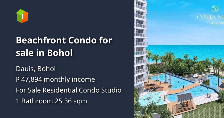 Beachfront Condo for sale in Bohol [Condo 🏙️] (August 2024) in Dauis, Bohol for sale