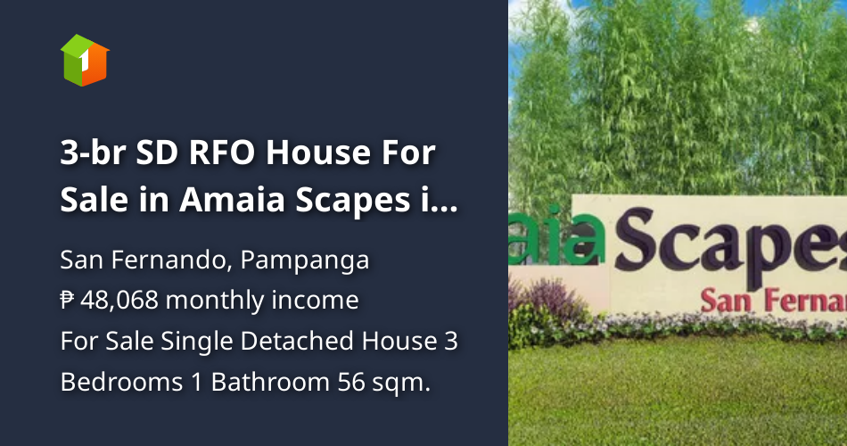 3br SD RFO House For Sale in Amaia Scapes in San Fernando Pampanga