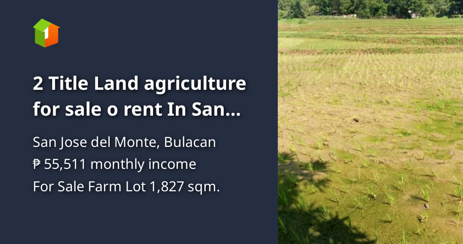 2 Title Land agriculture for sale o rent In San Jose Del Monte Bulacan
