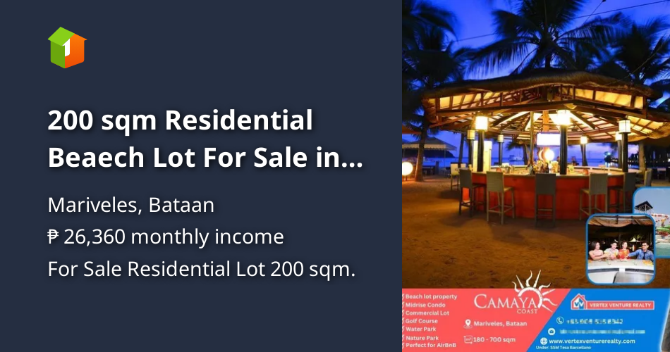 200 sqm Residential Beaech Lot For Sale in Bataan by Camaya Coast [Lot