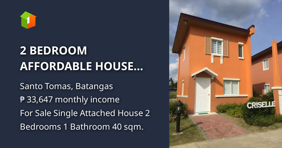 2 BEDROOM AFFORDABLE HOUSE AND LOT IN STO. TOMAS BATANGAS [House and