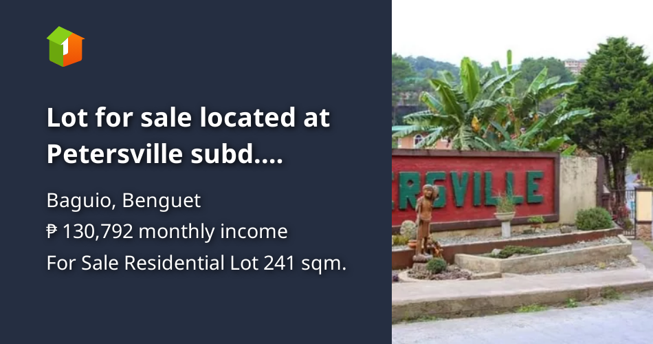 Lot for sale located at Petersville subd. Camp7, Baguio city [Lot 🚜