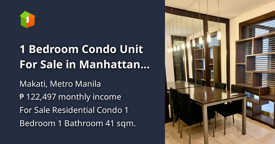 1 Bedroom Condo Unit For Sale In Manhattan Square Makati Salcedo