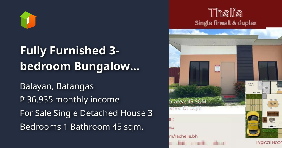 Fully Furnished 3-bedroom Bungalow House For Sale [Houses and Lots 🏘️ ...