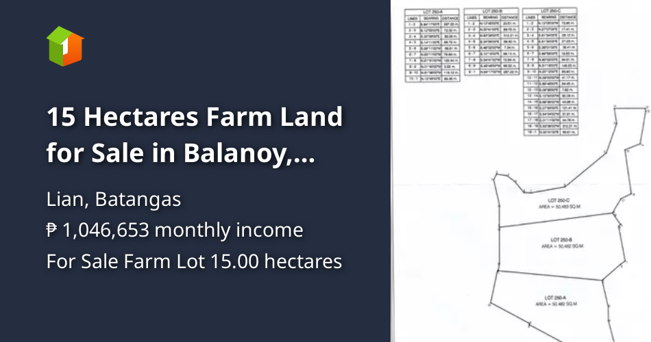 15 Hectares Farm Land for Sale in Balanoy, Lian, Batangas [Lot 🚜