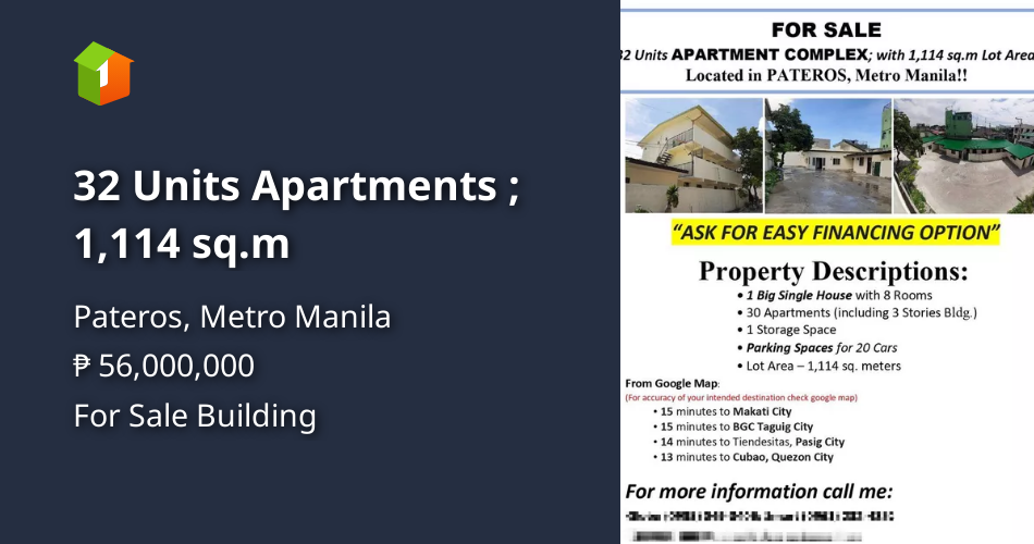 32 Units Apartments ; 1,114 sq.m Property 🏭] (June 2023) in