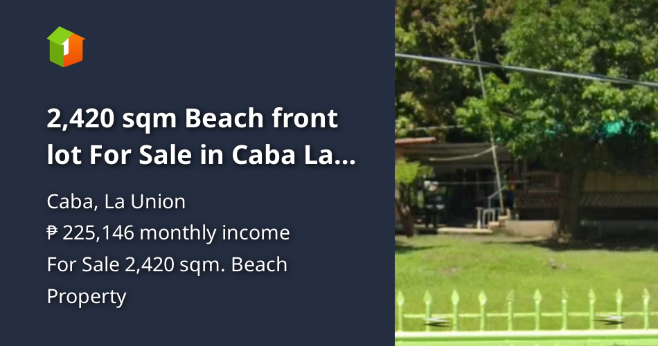 2,420 sqm Beach front lot For Sale in Caba La Union [Beach Property 🏖️