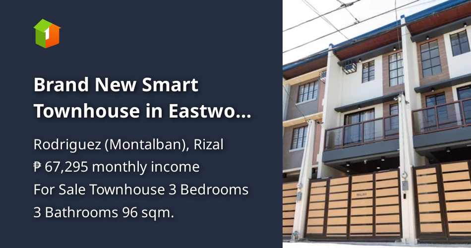 Brand New Smart Townhouse in Eastwood Greenview Rodriguez Rizal [House and Lot 🏘️] (December
