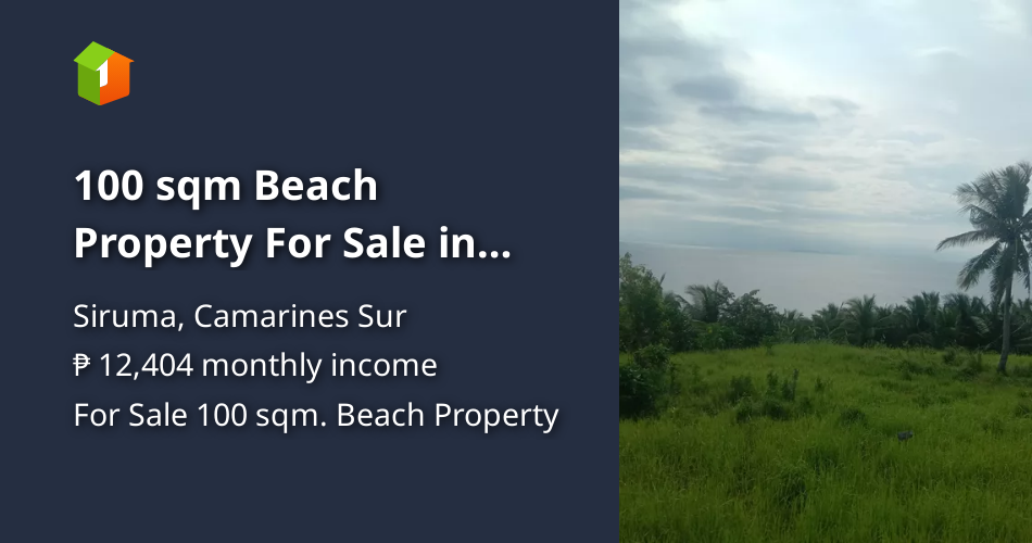 100 sqm Beach Property For Sale in Siruma Camarines Sur [Beach Property