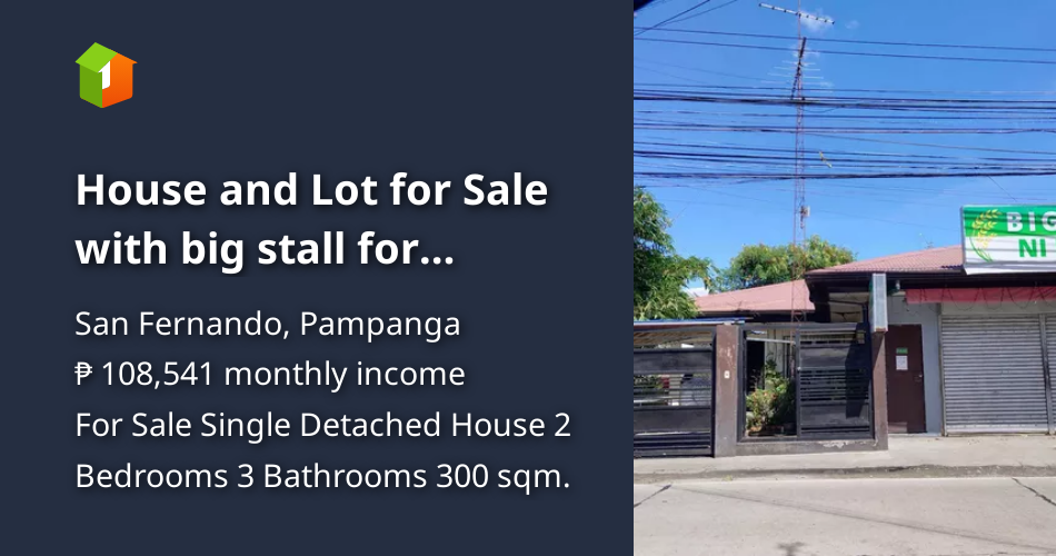 House and Lot for Sale with big stall for business in Sindalan, San ...