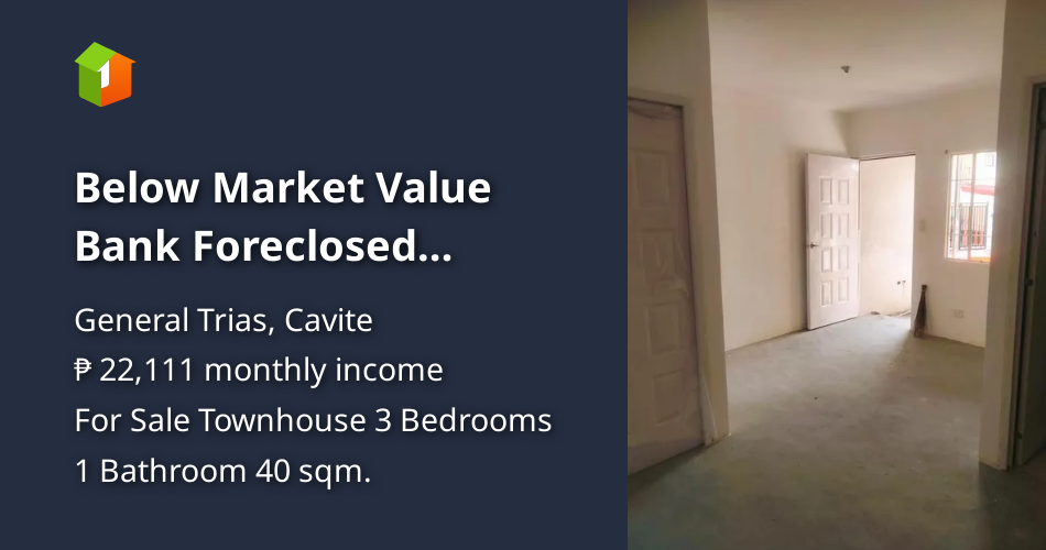 Below Market Value Bank Foreclosed Townhouse for Sale Gentri CAV [House
