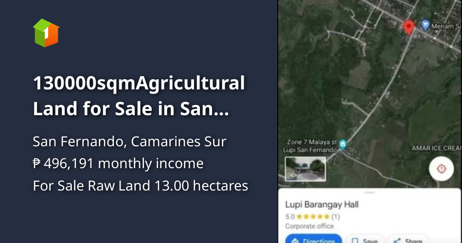 172,000sqmAgricultural Land for Sale in San Fernando Camarines Sur [Lot