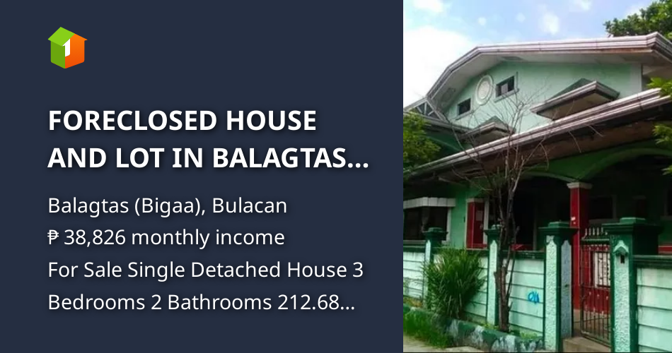 FORECLOSED HOUSE AND LOT IN BALAGTAS (BIGAA), BULACAN [House and Lot 🏘️