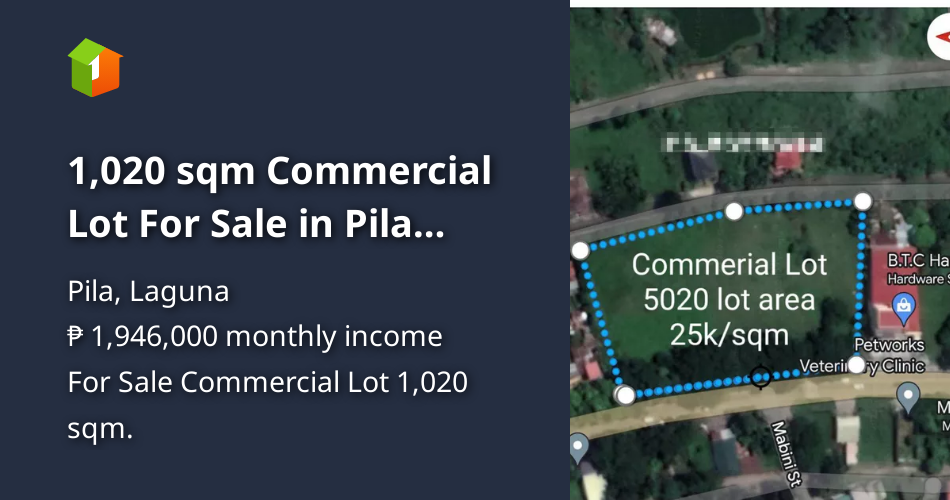 1,020 sqm Commercial Lot For Sale in Pila Laguna [Lot 🚜] (July 2024) in