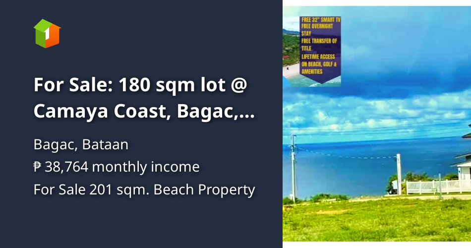 For Sale 180 sqm lot Camaya Coast, Bagac, Bataan (Beach Front View) [Beach Property 🏖️] (July